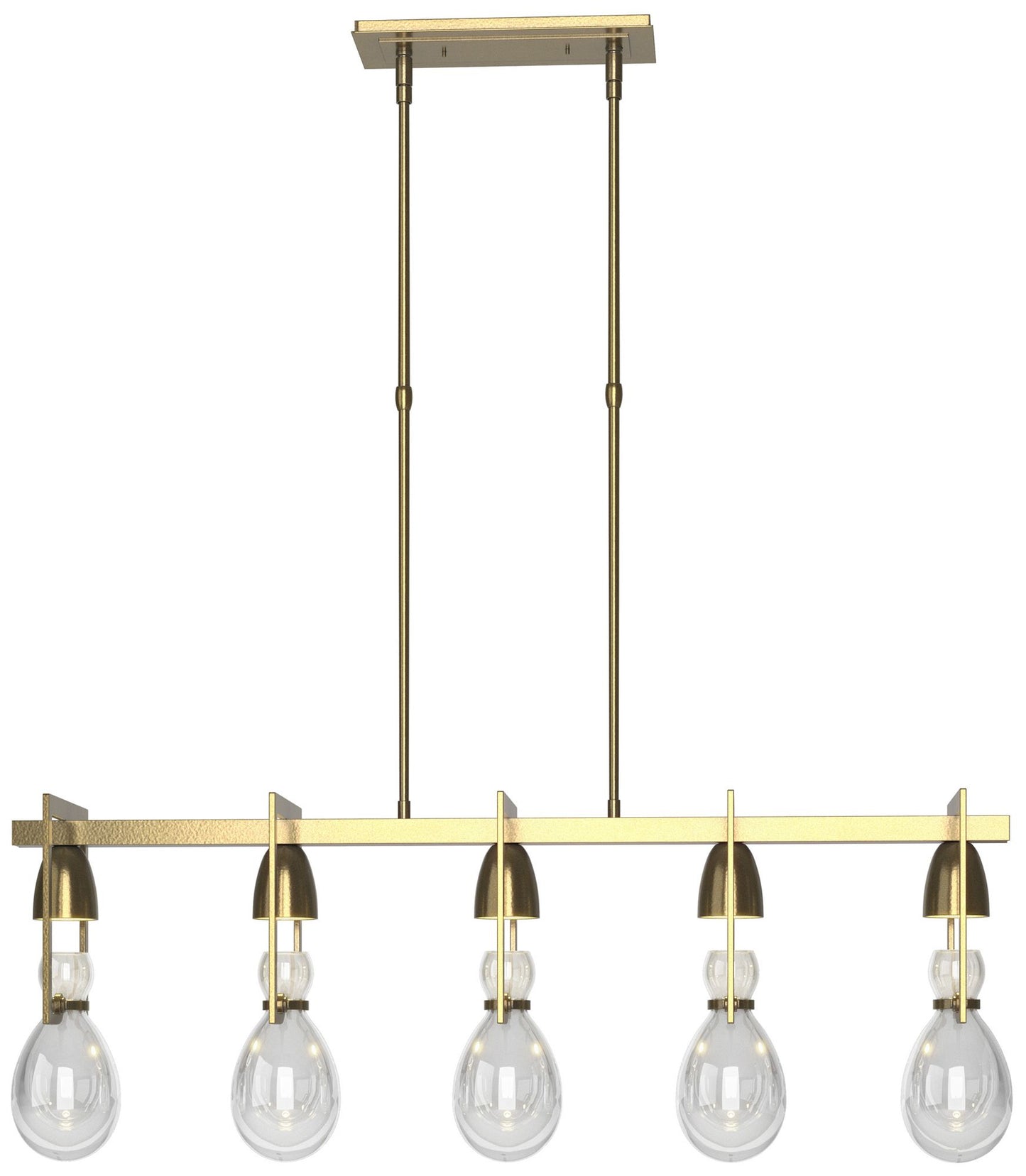 Apothecary 40.5" Modern Brass Short Pendant With Clear Glass