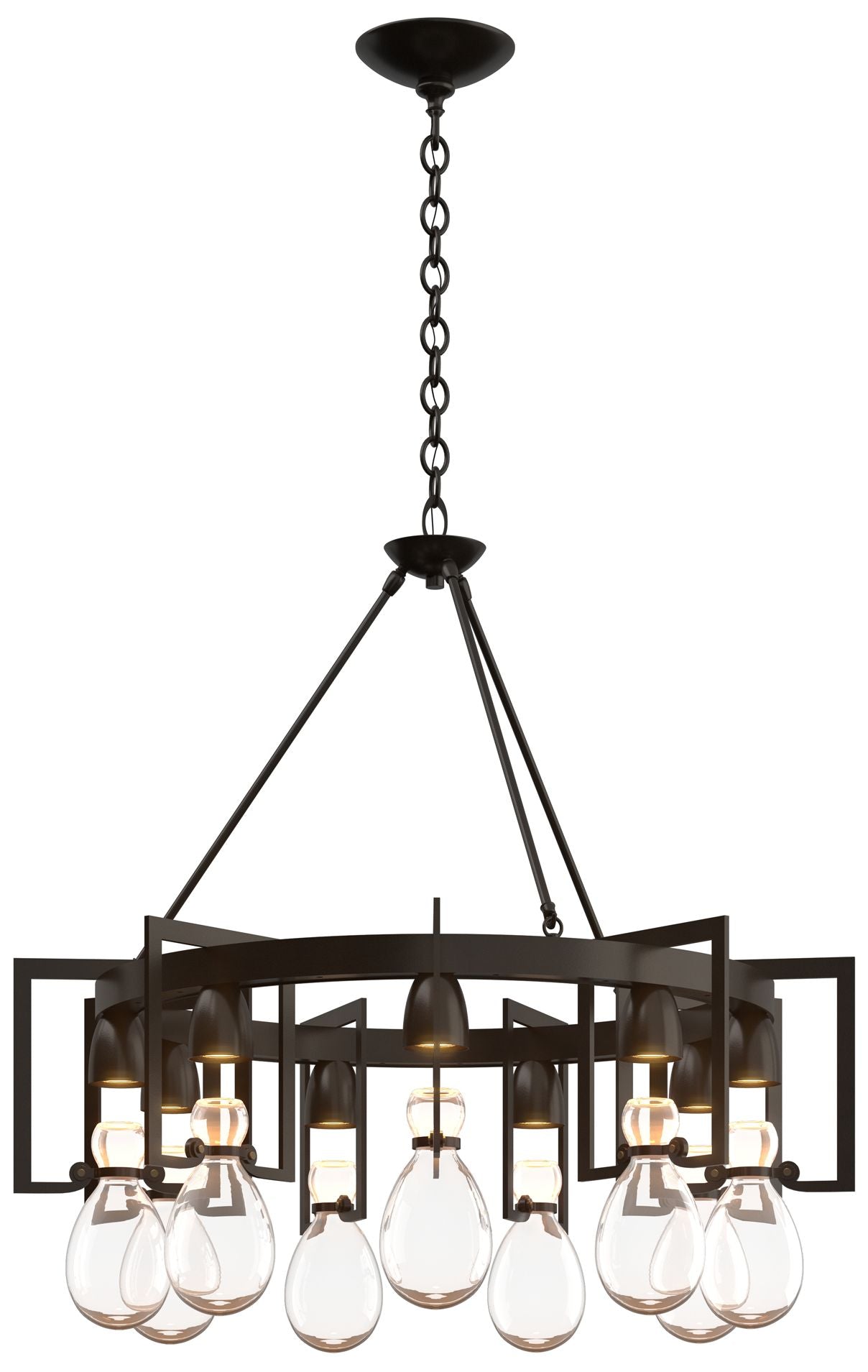 Apothecary Oil Rubbed Bronze Circular Chandelier With Clear Glass