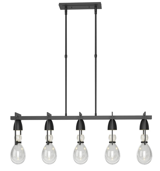 Apothecary Pendant - Black Finish - Clear Glass - Standard Height