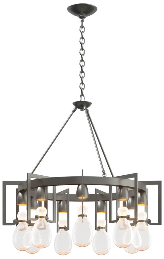 Apothecary Vintage Platinum Circular Chandelier With Clear Glass