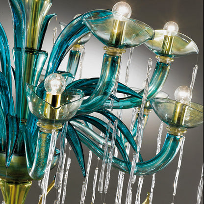 Aqua Murano Glass Chandelier