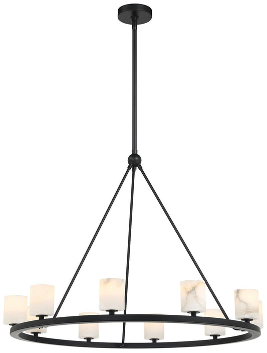 Aragon 10 Light Matte Black Chandelier