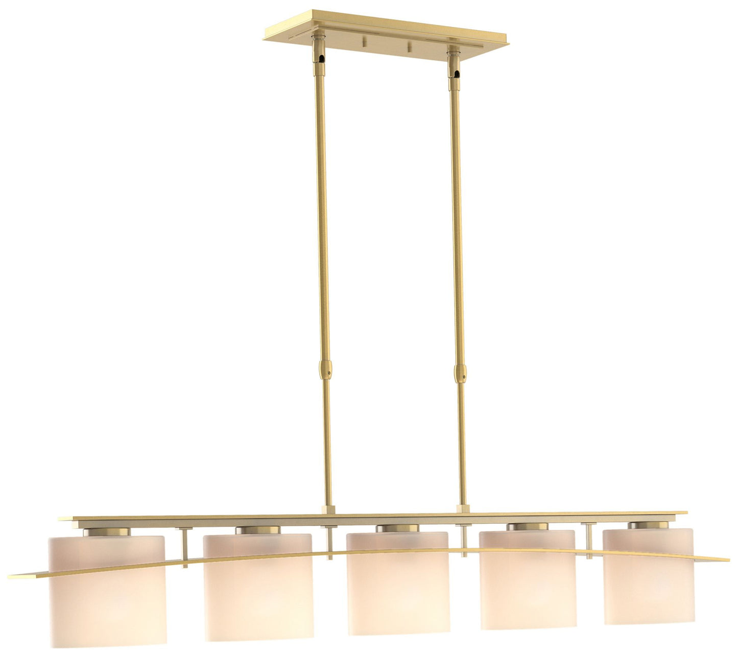 Arc Ellipse 41.9-Light Modern Brass Long Pendant With Opal Glass