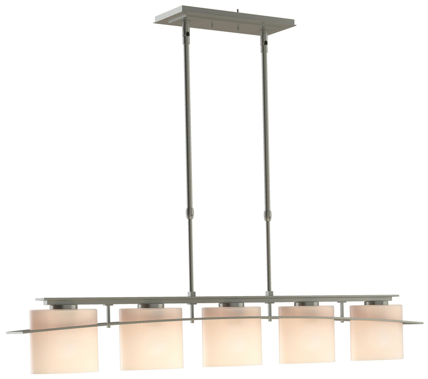 Arc Ellipse 41.9-Light Vintage Platinum Short Pendant With Opal Glass