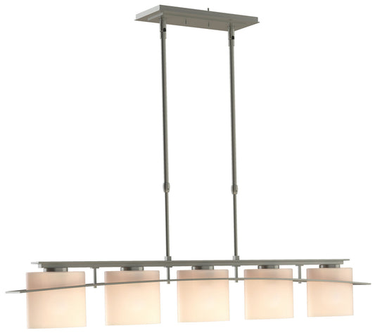 Arc Ellipse 41.9-Light Vintage Platinum Short Pendant With Opal Glass