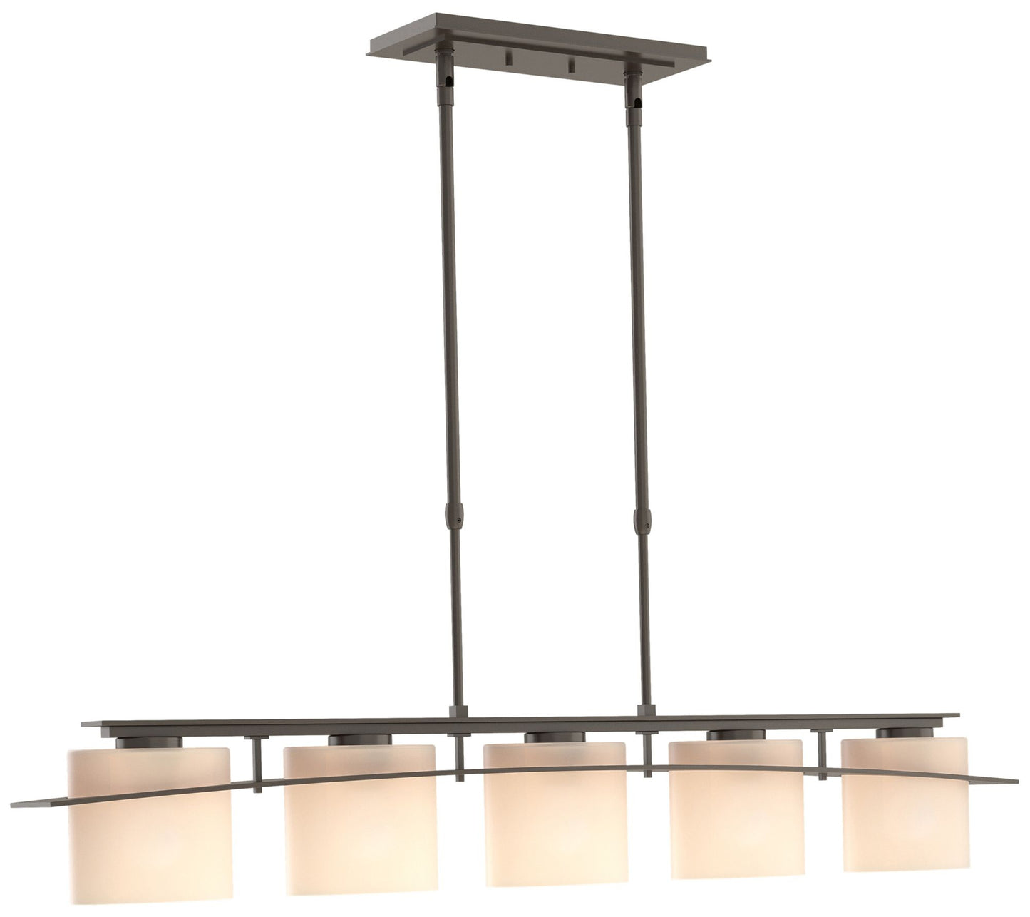 Arc Ellipse 5 Light Pendant - Oil Rubbed Bronze - Opal