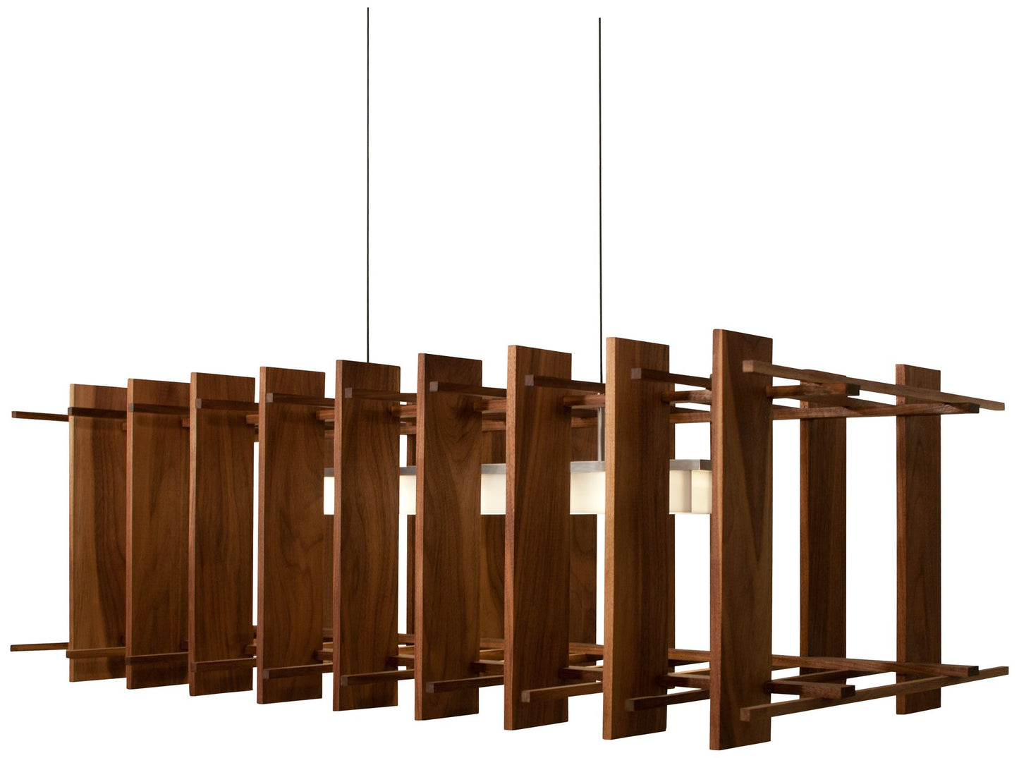 Arca 49" Wide Oiled Walnut LED Modern Linear Kitchen Island Pendant