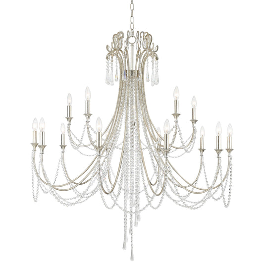 Arcadia 15 Light Antique Silver Chandelier