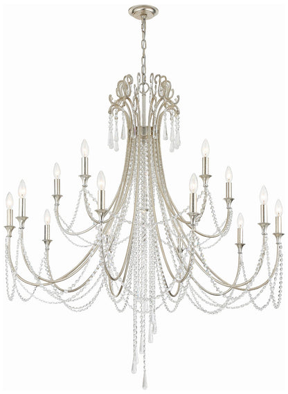 Arcadia 15 Light Antique Silver Chandelier