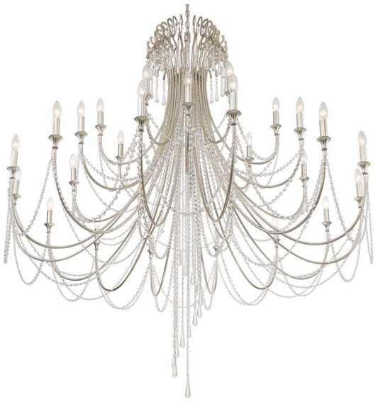 Arcadia 28 Light Antique Silver Chandelier