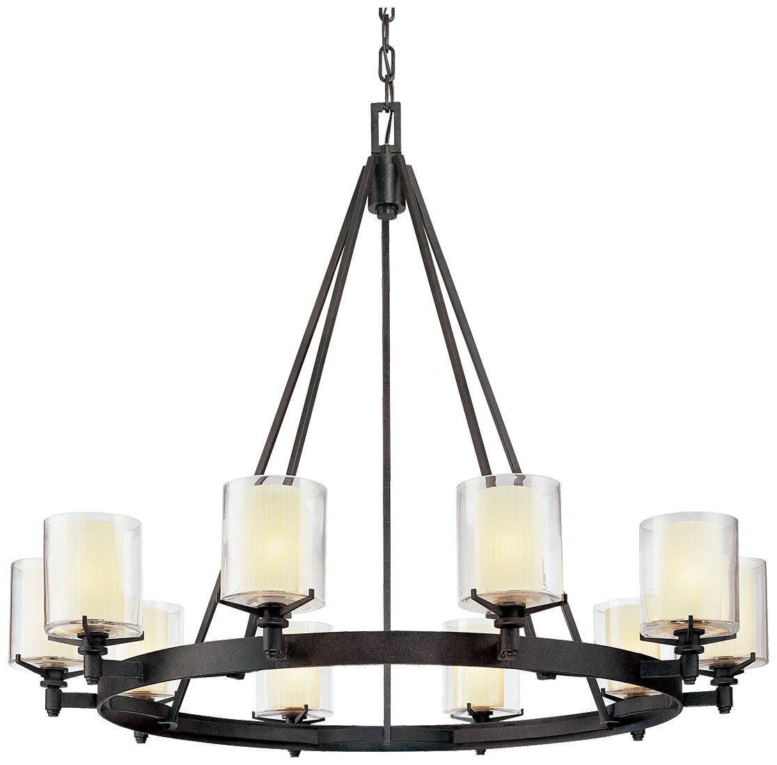 Arcadia 39 3/4" Wide Textured Black 10-Light Chandelier