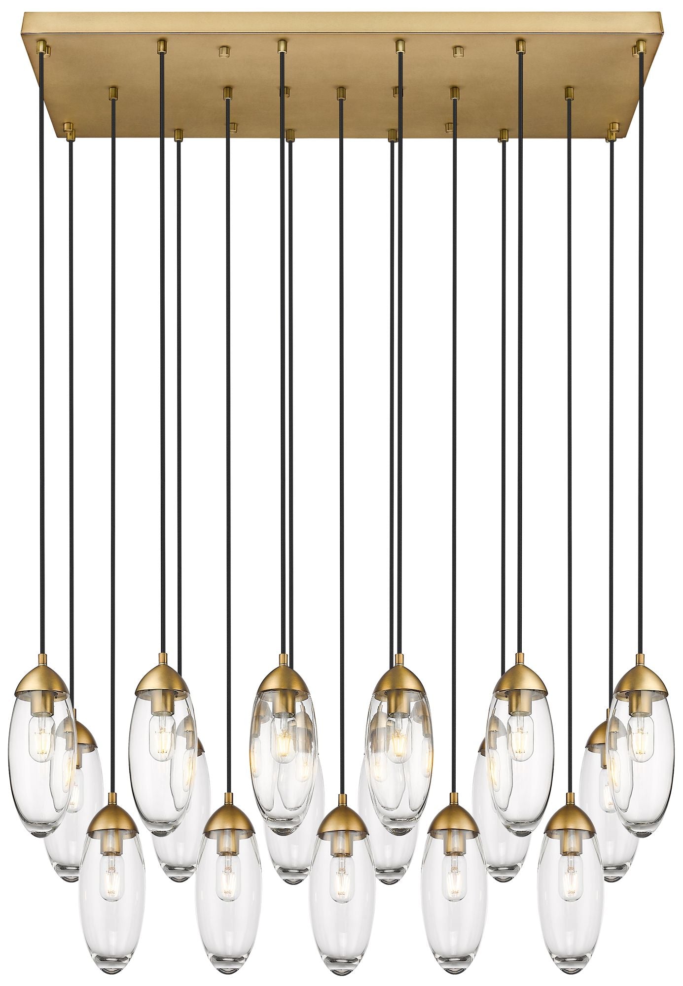 Arden by Z-Lite Rubbed Brass 17 Light Linear Chandelier