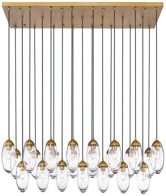 Arden by Z-Lite Rubbed Brass 23 Light Linear Chandelier