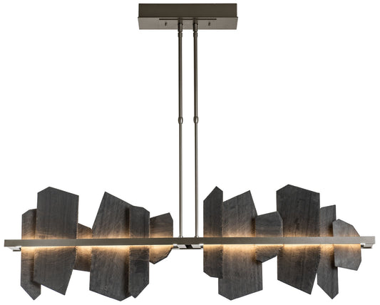 Ardesia Linear 51.9" Wide Bronze and Slate LED Modern Linear Pendant