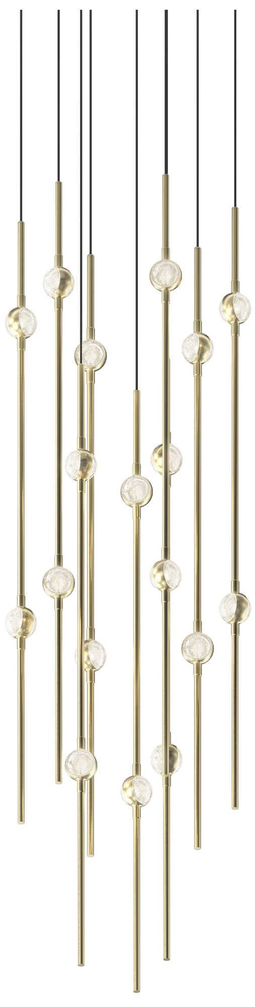 Aries 11.5"W Round Brass 2700K Short Clear Shade LED Pendant