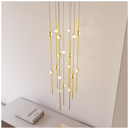 Aries 11.5"W Round Brass 2700K Short White Shade LED Pendant