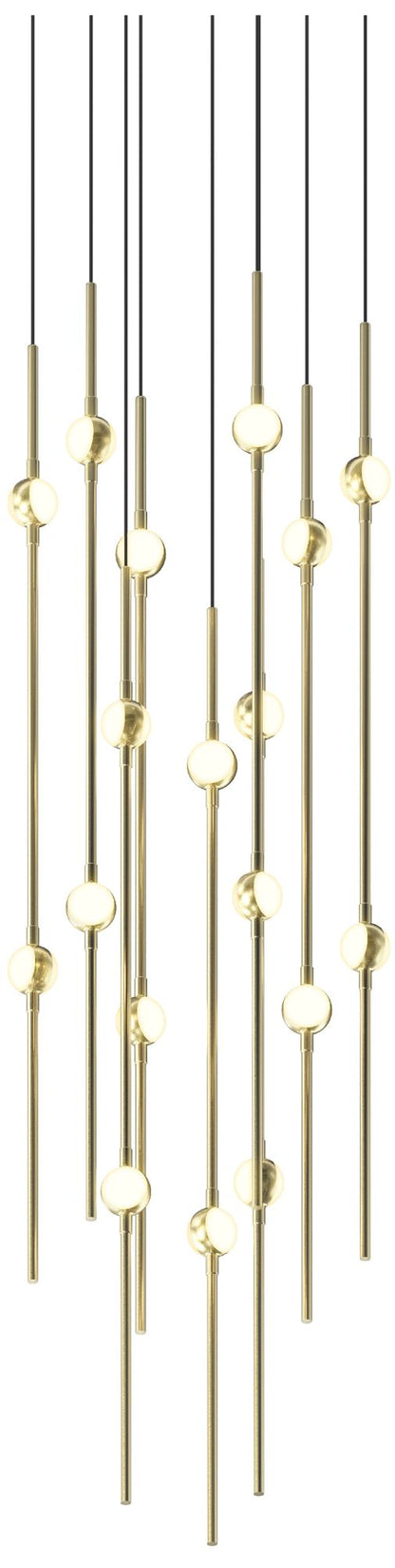 Aries 11.5"W Round Brass 3000K Short White Shade LED Pendant