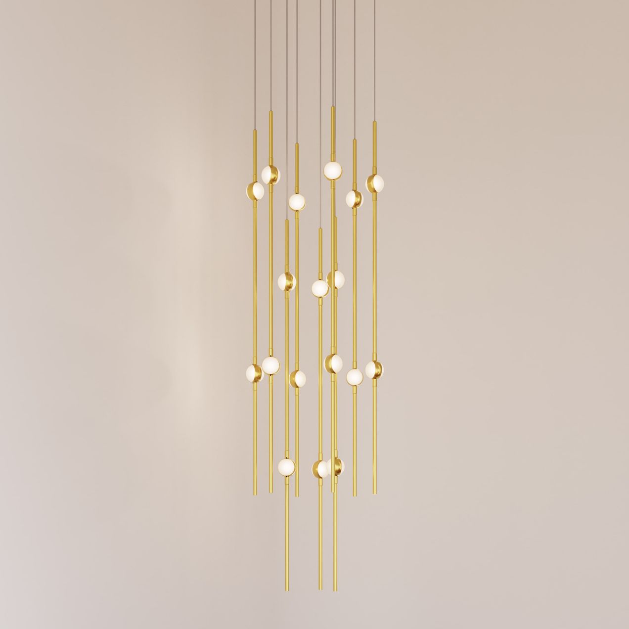 Aries 11.5"W Round Brass 3000K Short White Shade LED Pendant