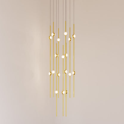 Aries 11.5"W Round Brass 3000K Short White Shade LED Pendant