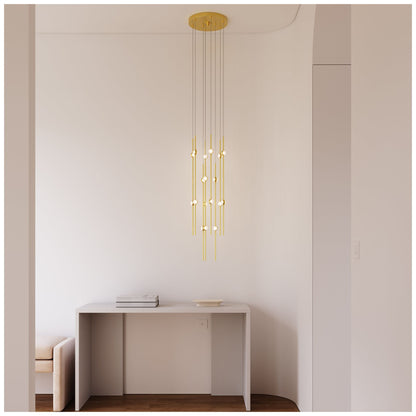 Aries 11.5"W Round Brass 3000K Short White Shade LED Pendant