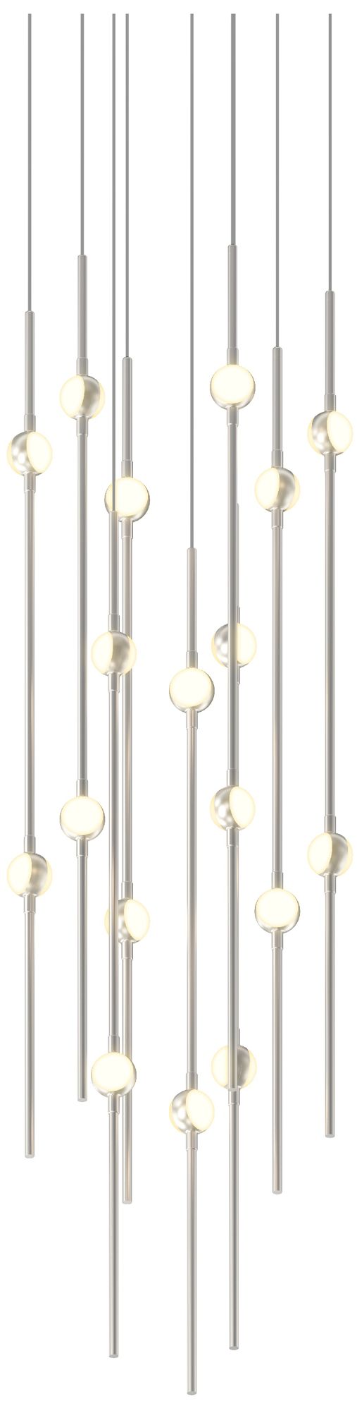 Aries 11.5"W Round Nickel 3000K Long White Shade LED Pendant