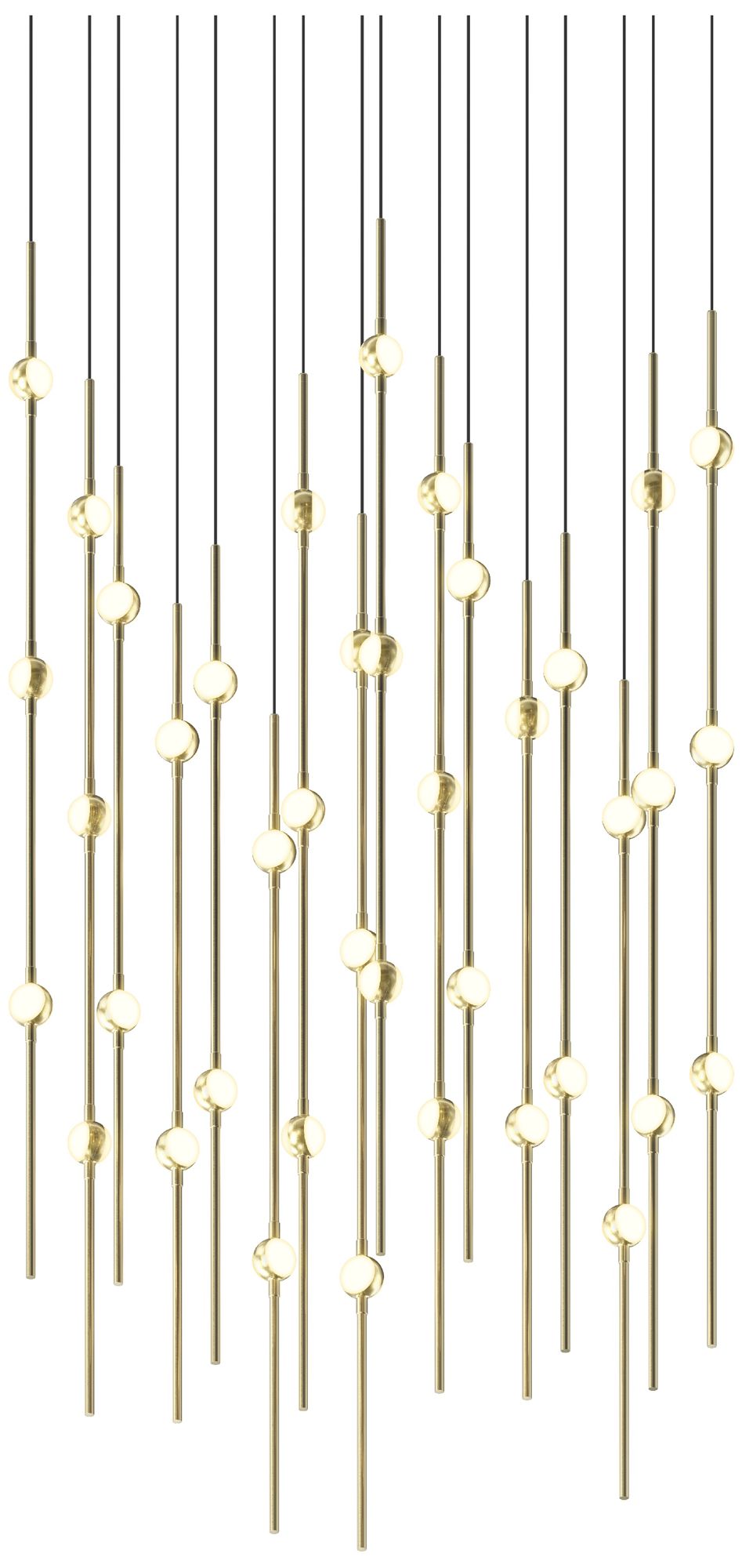 Aries 21.5"W Square Brass 2700K Long White Shade LED Pendant