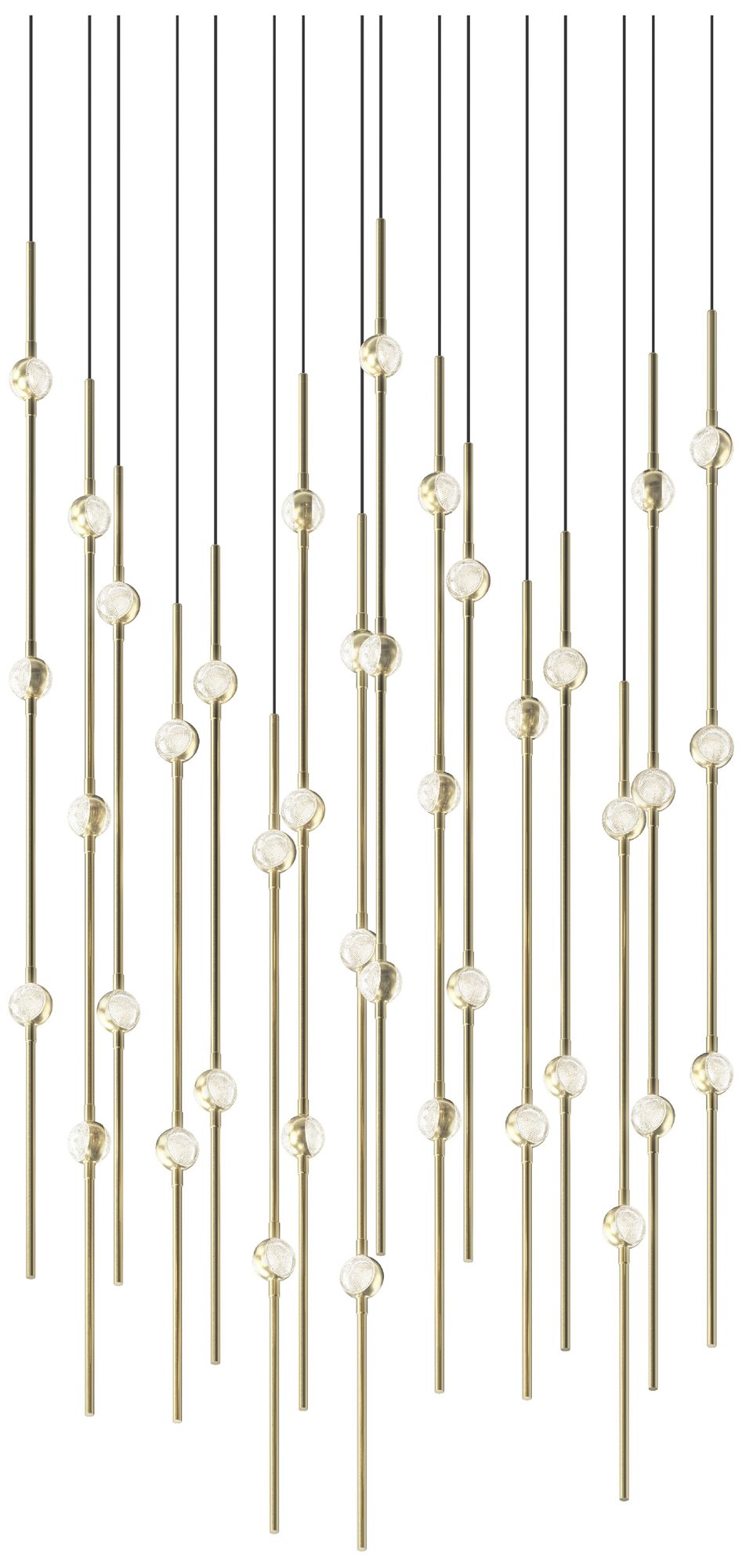 Aries 21.5"W Square Brass 2700K Short Clear Shade LED Pendant