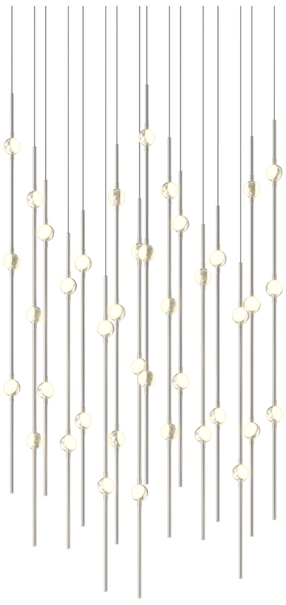 Aries 21.5"W Square Nickel 2700K Long White Shade LED Pendant