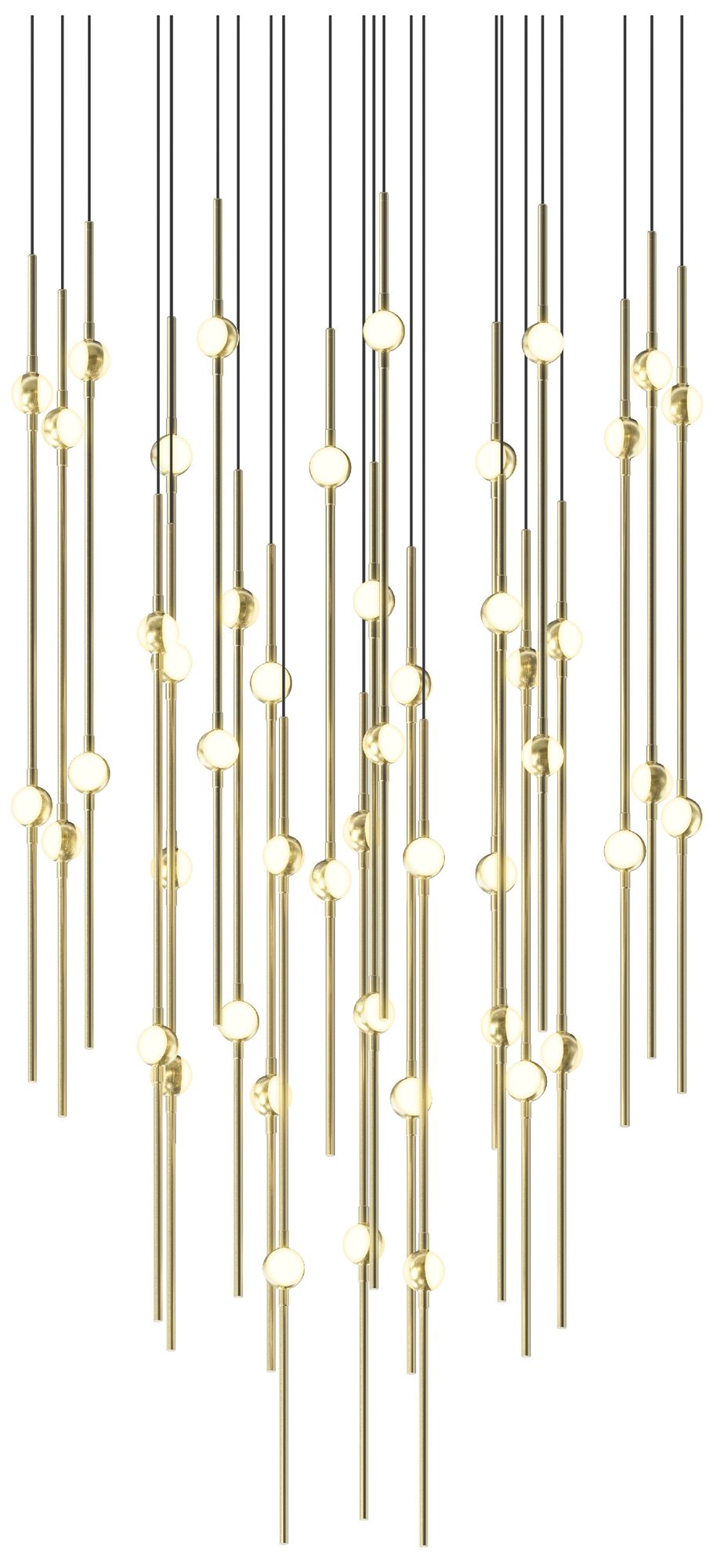 Aries 24.75"W Round Brass 2700K Short White Shade LED Pendant