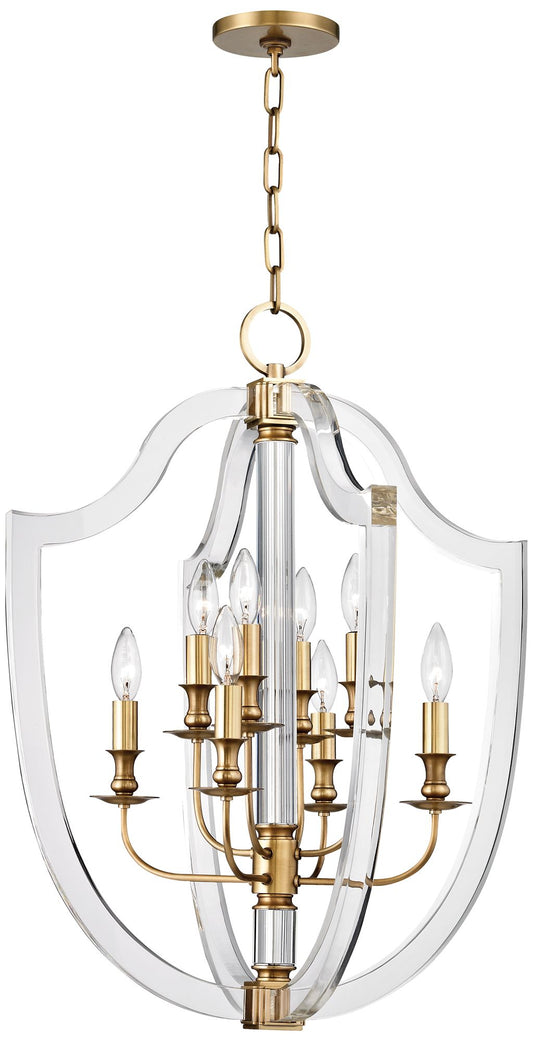 Arietta 8 Light Chandelier - Aged Brass