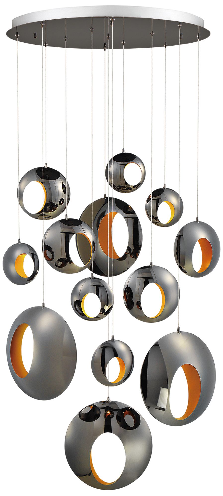 Arlington 39 1/2"W Blackened Chrome LED Multi Light Pendant