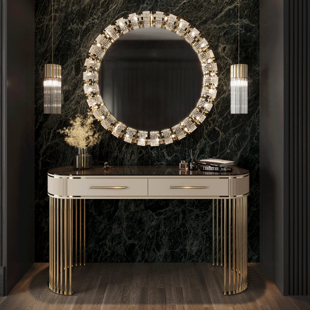 Art Deco Style Ribbed Console Table