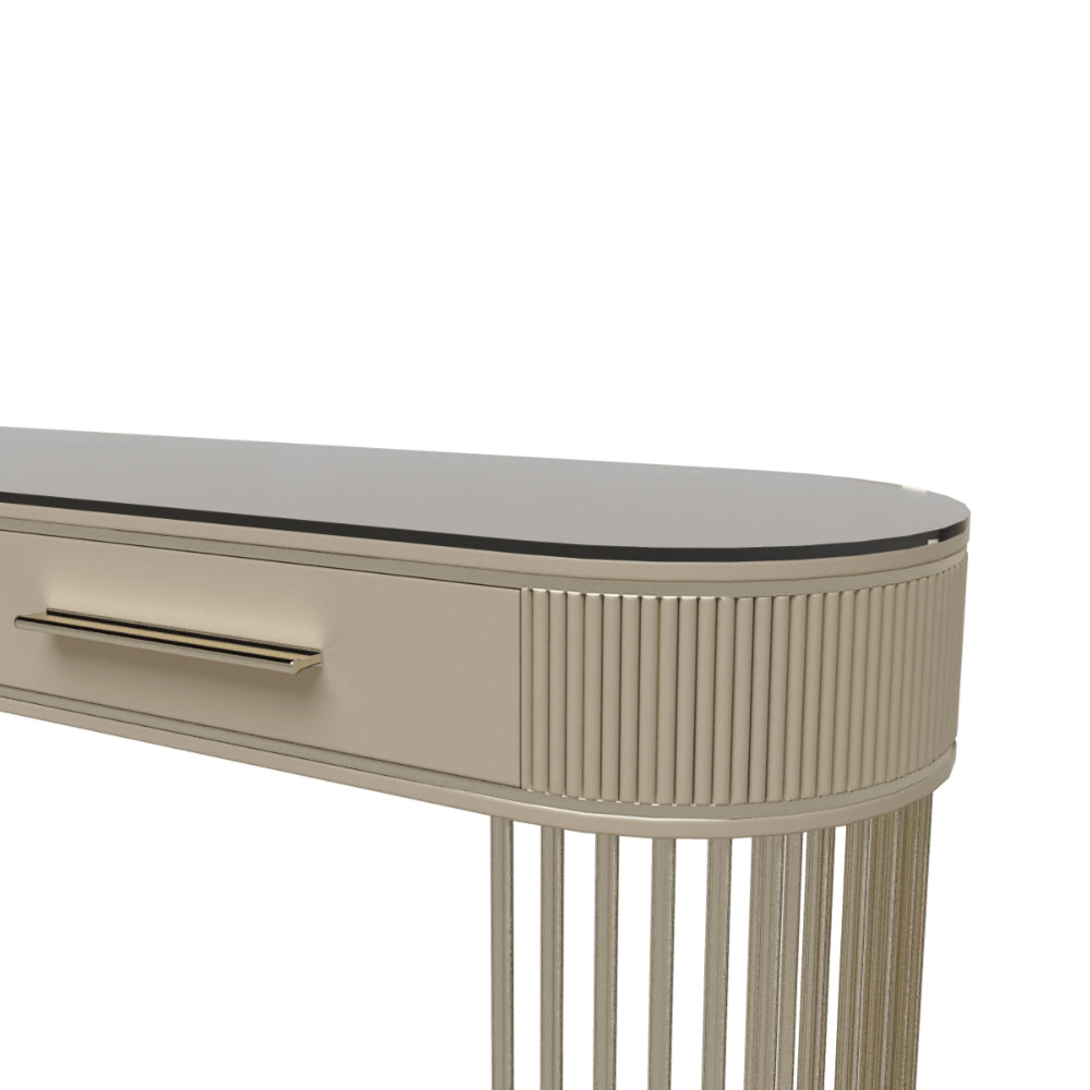 Art Deco Style Ribbed Console Table