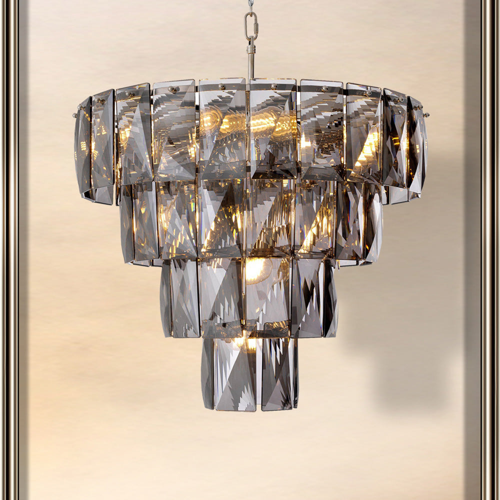 Art Deco Style Smoked Glass Chandelier