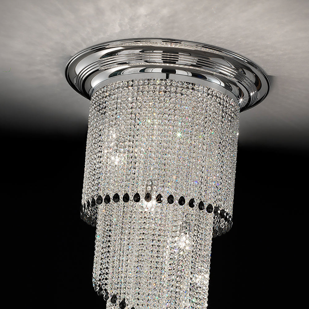 Art Deco Style Vertical Crystal Chandelier