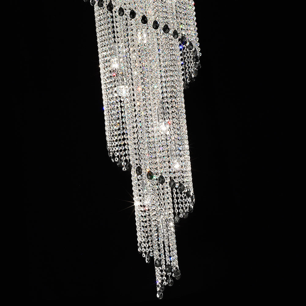 Art Deco Style Vertical Crystal Chandelier