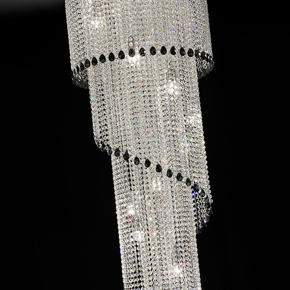 Art Deco Style Vertical Crystal Chandelier