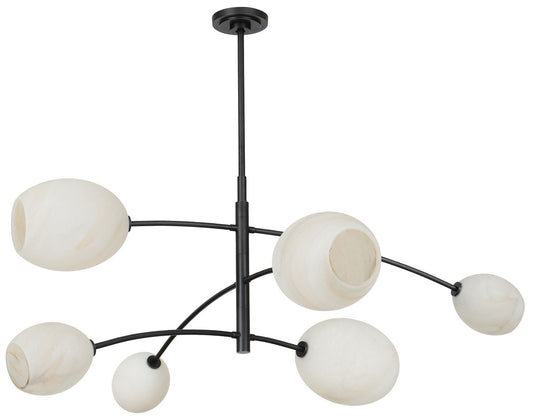 Artemis Chandelier (Oil Rubbed Bronze with Alabaster Glass)