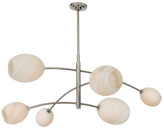 Artemis Chandelier (Polished Nickel with Alabaster Glass)
