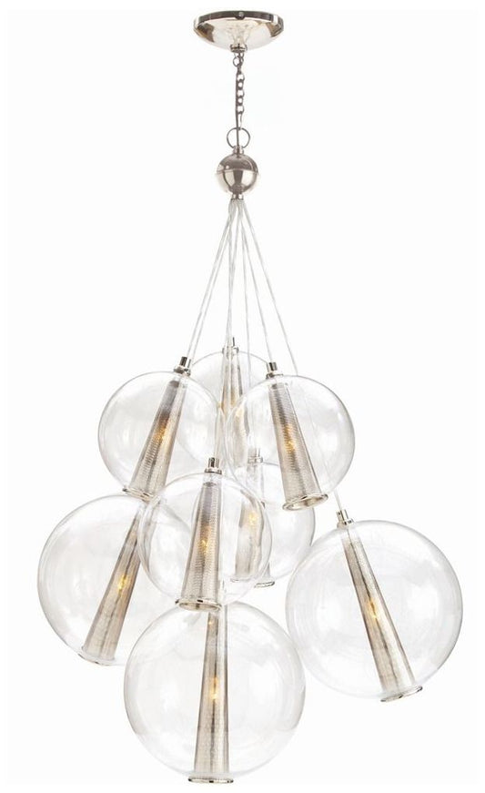 Arteriors- Caviar Adjustable Large Cluster- 28.5" Polished Nickel