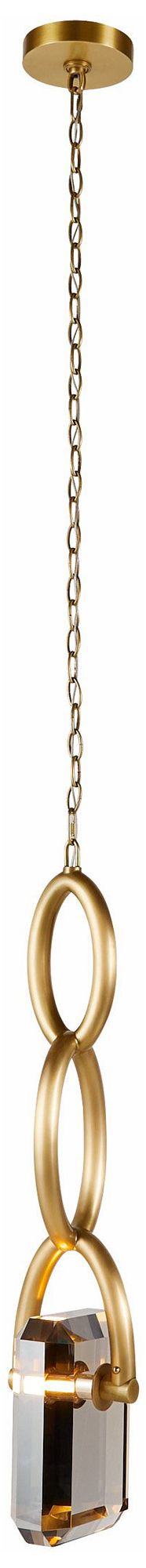 Arteriors Estate Pendant LED Smoke Crystal/Antique Brass