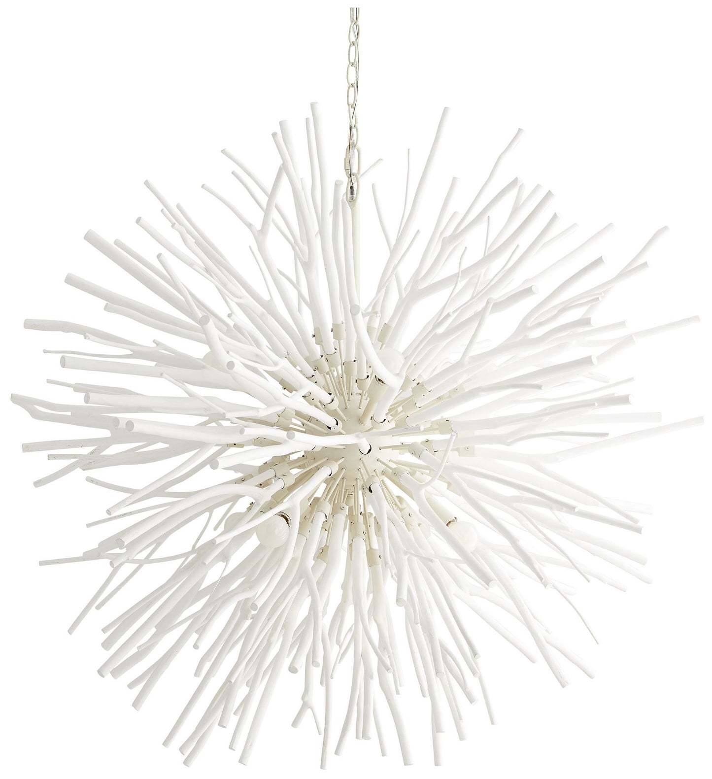 Arteriors- Finch Chandelier- 43" Whitewash Stained Wood, White