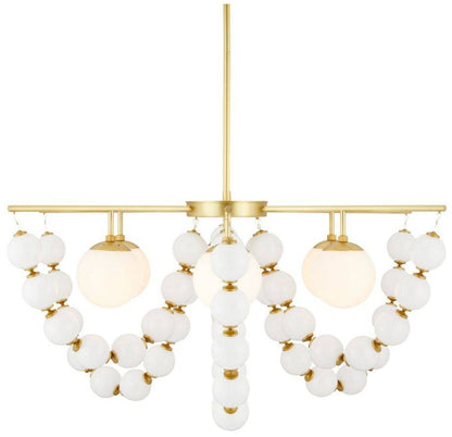 Arteriors  Genesis Chandelier 42" Opal Antique Brass