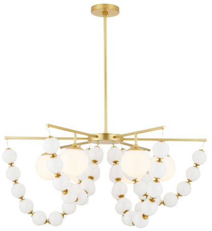 Arteriors  Genesis Chandelier 42" Opal Antique Brass