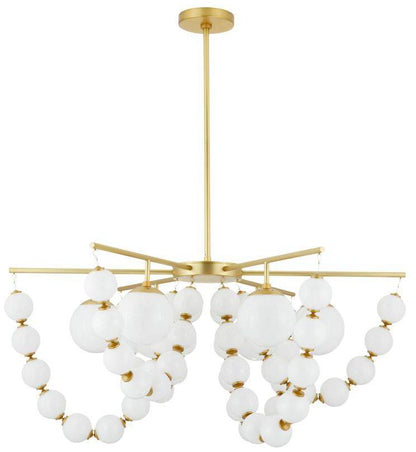 Arteriors  Genesis Chandelier 42" Opal Antique Brass
