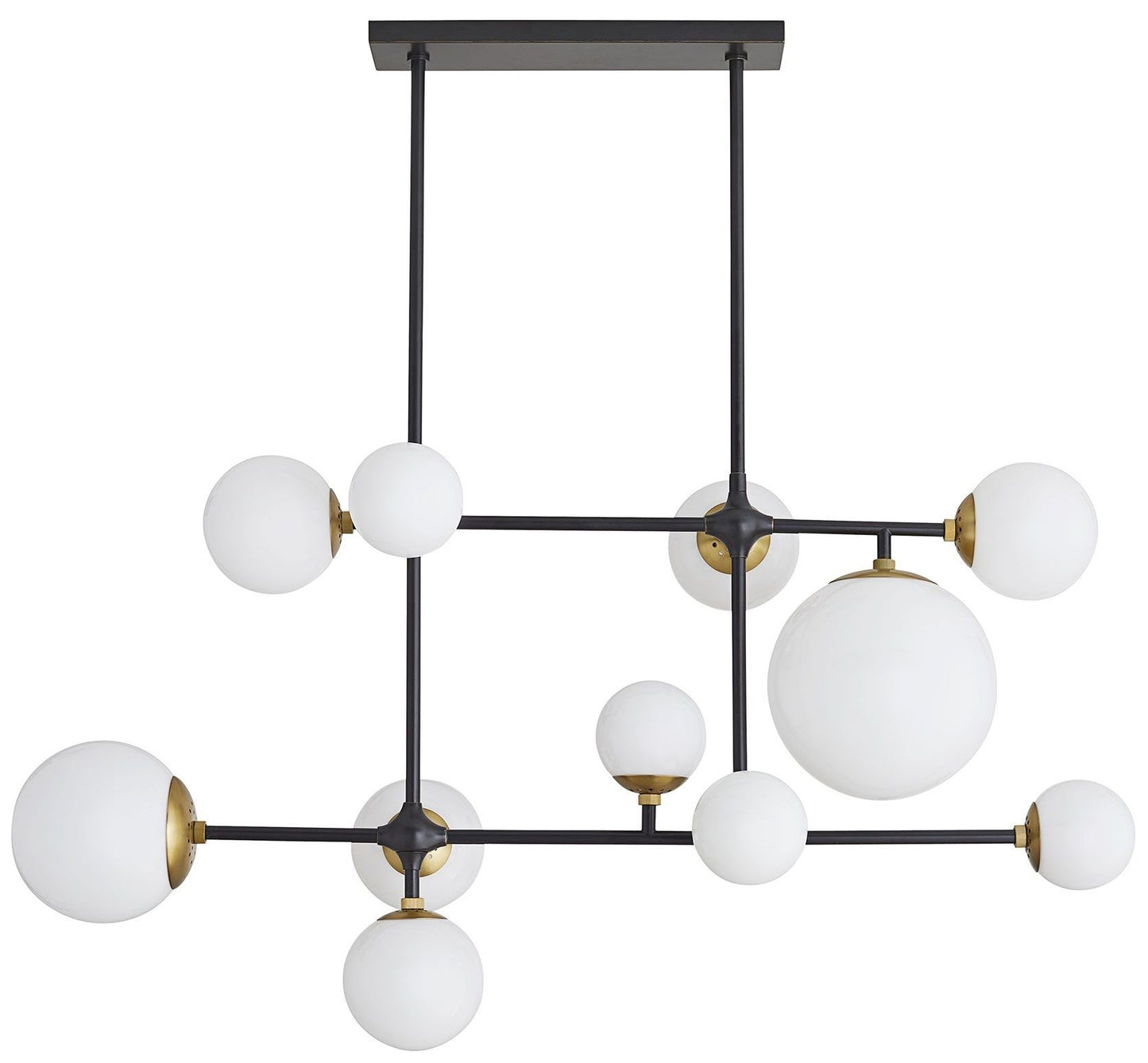 ARTERIORS Hilliard Chandelier Bronze, Opal Glass