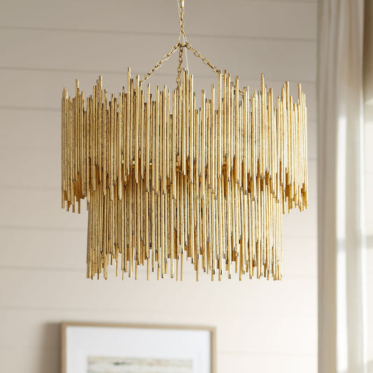 Arteriors Home Prescott 28" Wide Gold Leaf Two Tiered Pendant