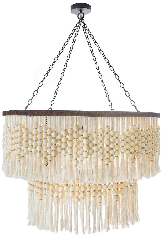 Arteriors- Pippa Chandelier- 38" Ivory Coconut Wood