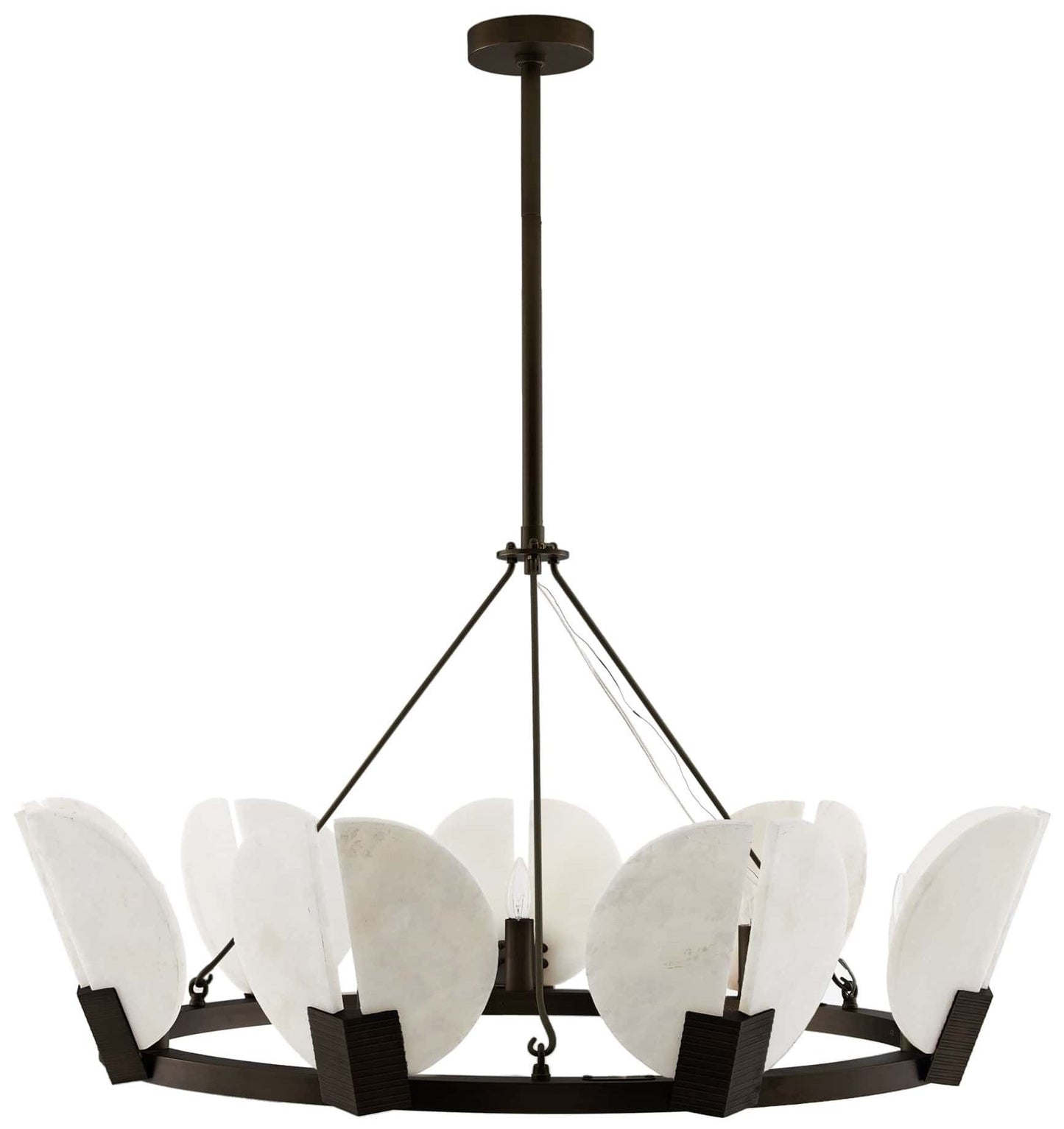 Arteriors- Sierra Chandelier- 40" English Bronze, White Alabaster