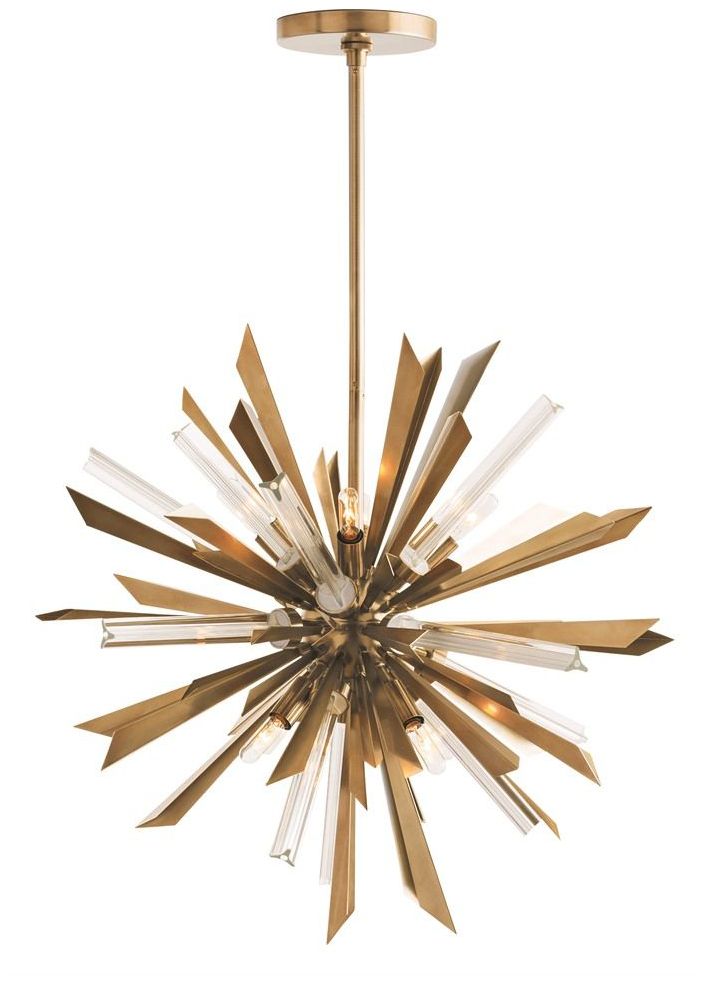 Arteriors- Waldorf Small Chandelier- 23.5" Antique Brass